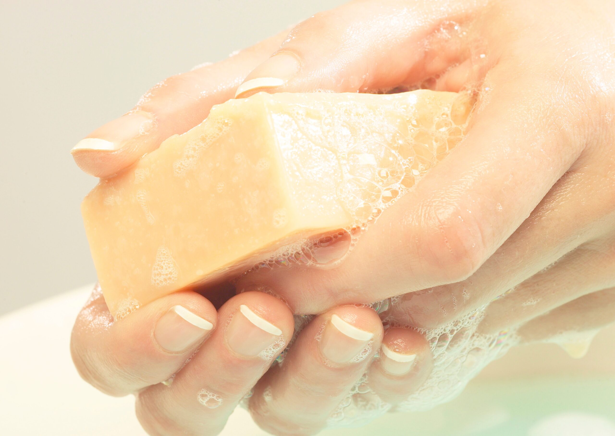 washing hands with soap