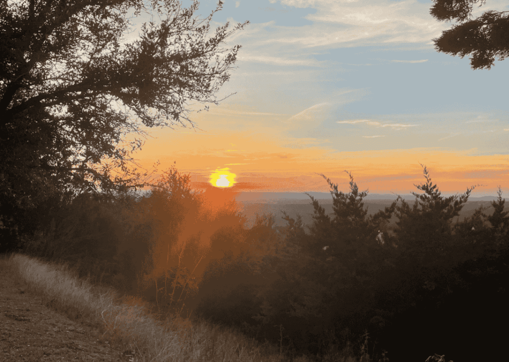 sunset on riverplace nature trail
