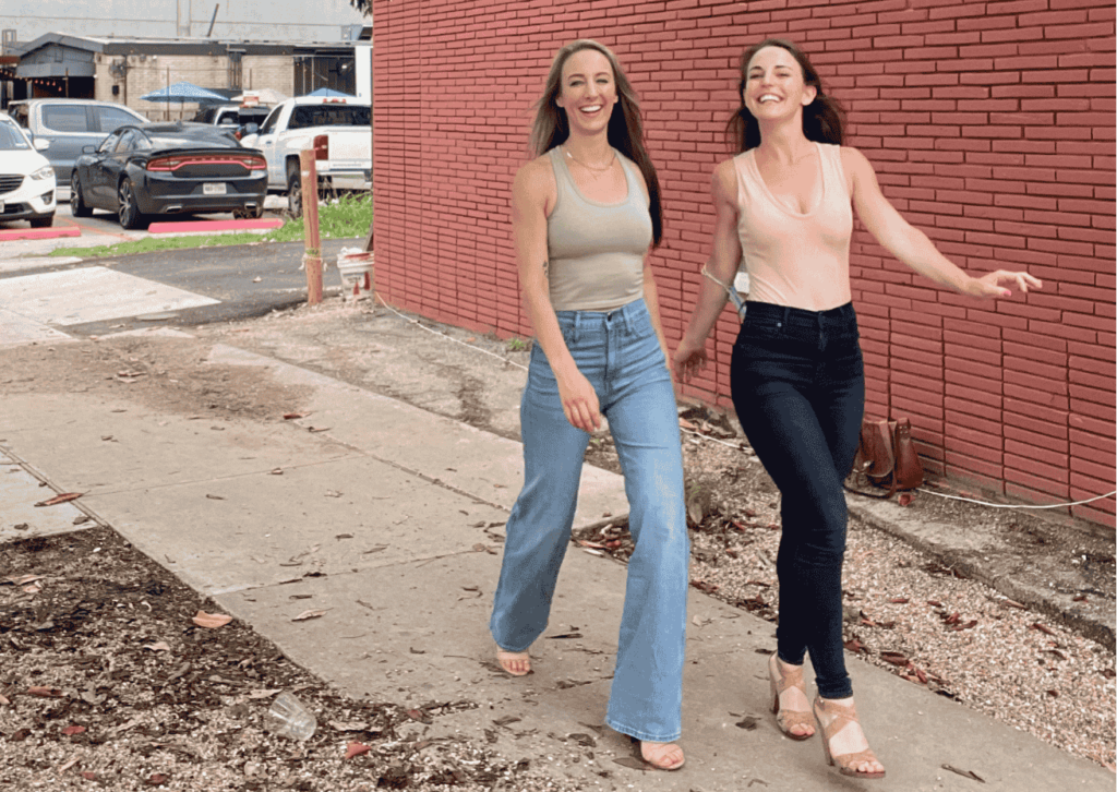 two girl walking in austin texas
